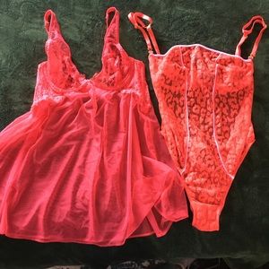 Victoria’s Secret sexy red teddy bodysuit bundle